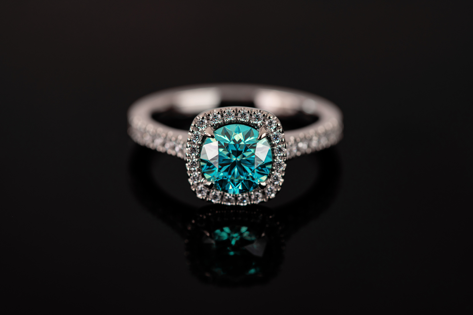 Emerald Ring on Black Background